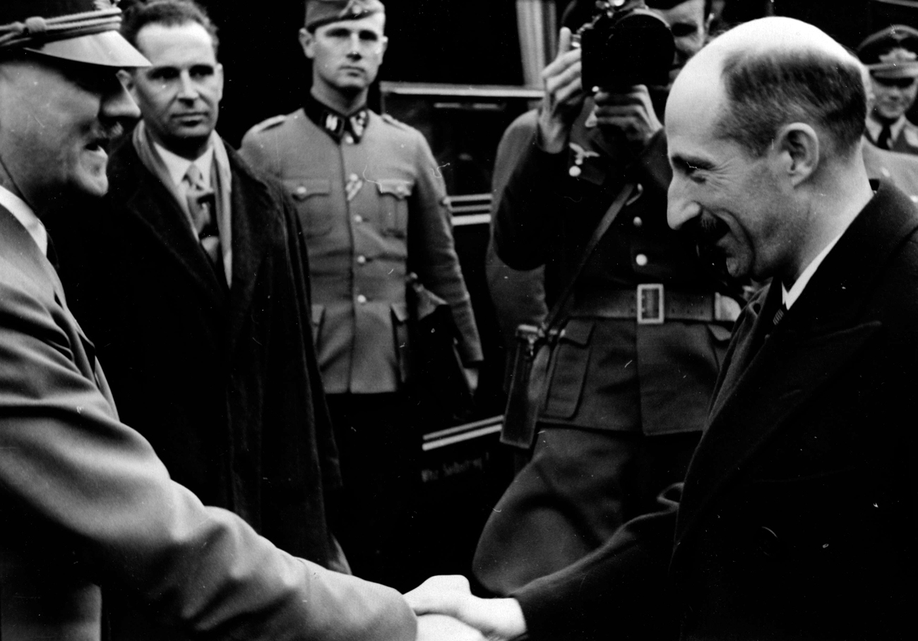 Adolf Hitler receives Boris III, Tsar of Bulgaria in Führerhauptquartier Frühlingssturm